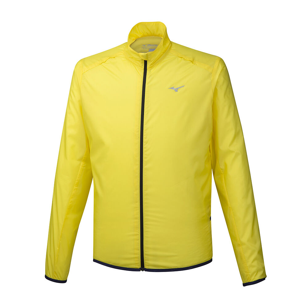 Mens Mizuno Hineri Pouch Running Jacket Yellow Philippines (SJXETR768)